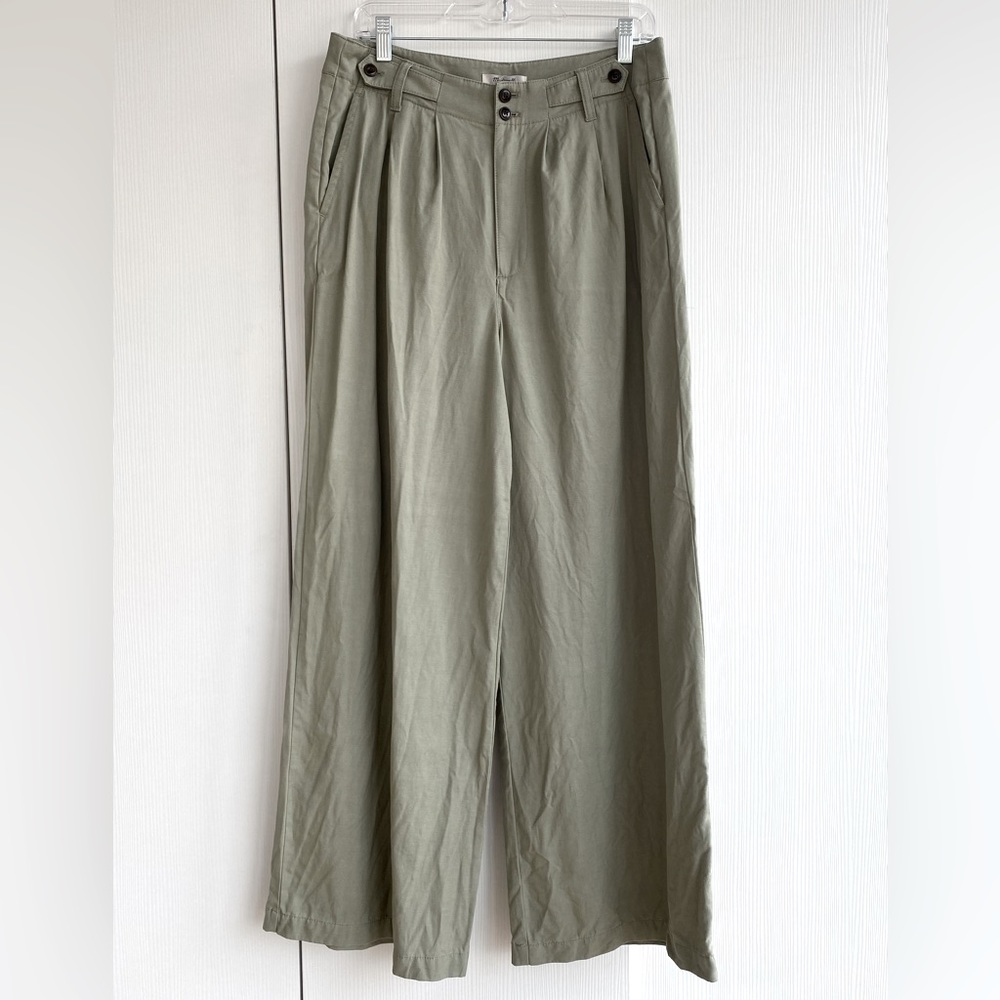 Madewell Harlow Wide Leg Pant, Size 10, Sage
